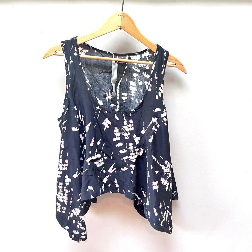 Wilster Tie Dye Sleeveless‎ Shark Bite Hem Crop Top- Size M